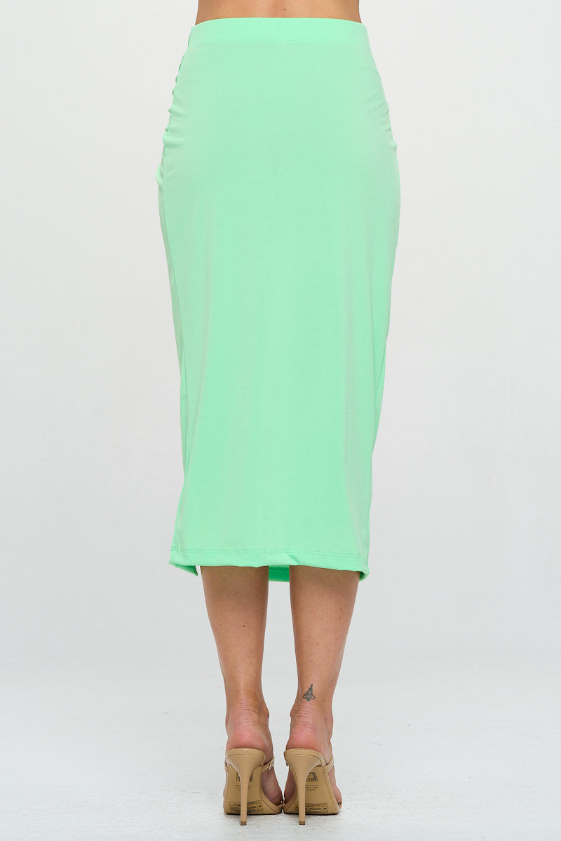 Midi Skirt with Front Knot and Slit-New Arrival-Reneecollection-Small-NEON GREEN-Urbanheer