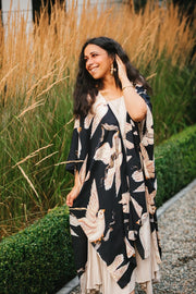 Midnight Doves Bohemian Goddess Starduster Kimono w/ Message-Kimono-Market of Stars-length 92cm width 110cm.-Urbanheer