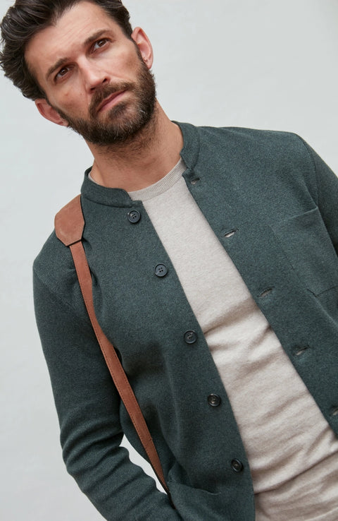 Midweight Cotton Knitted Nehru Jacket
