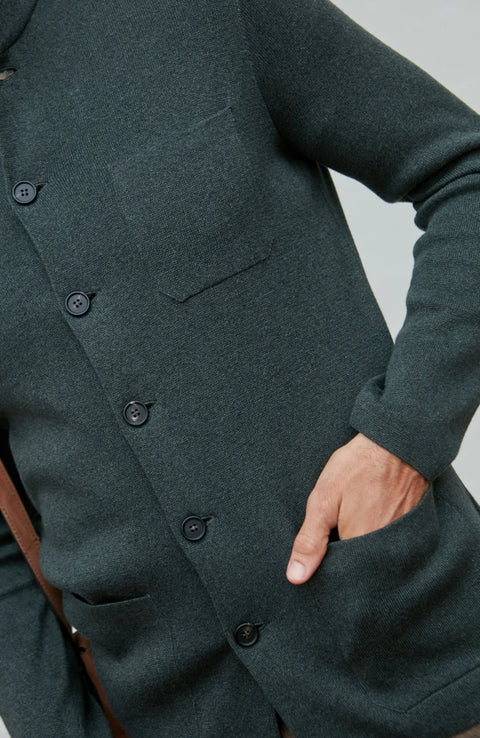 Midweight Cotton Knitted Nehru Jacket