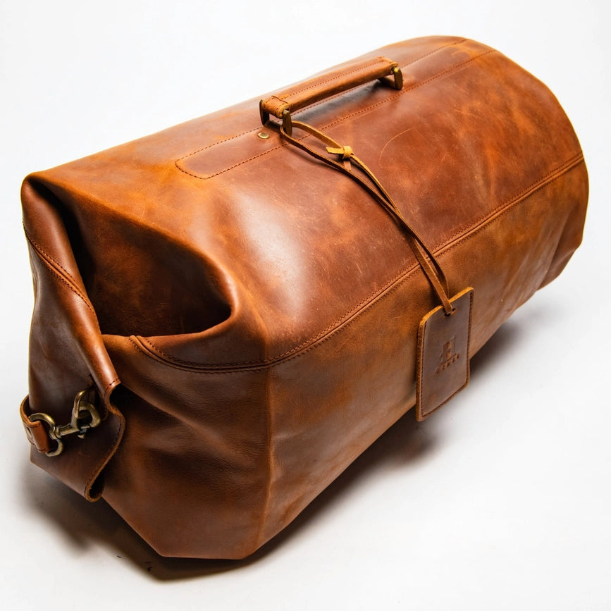 Military Leather Duffle Bag-Bags-Hides-20 x 10.5 x 8.5 in (50.8 x 26.7 x 21.6 cm)-Urbanheer