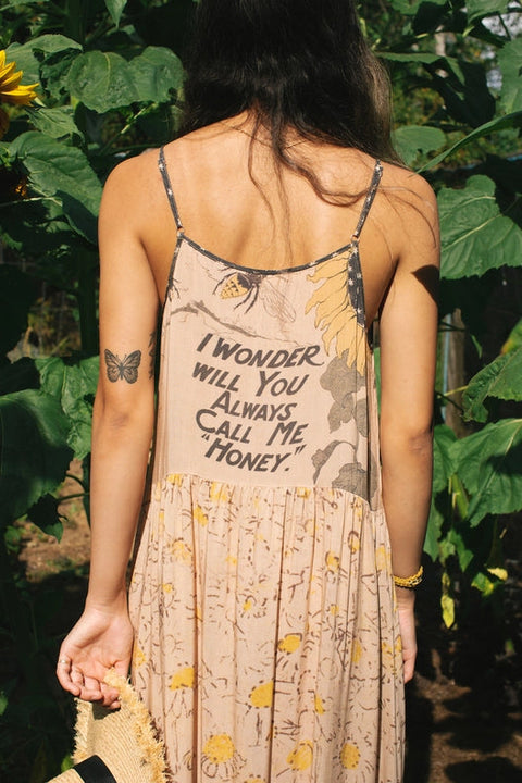Milk & Honey Bohéme Slip Dress With Bees And Sunflowers-Dress-Market of Stars-S/M-Urbanheer