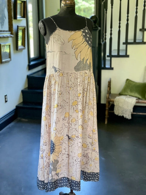 Milk & Honey Bohéme Slip Dress With Bees And Sunflowers-Dress-Market of Stars-S/M-Urbanheer