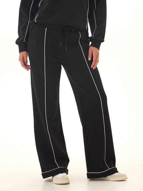 Milly Slub Terry Piping Detail Boot Cut Pant