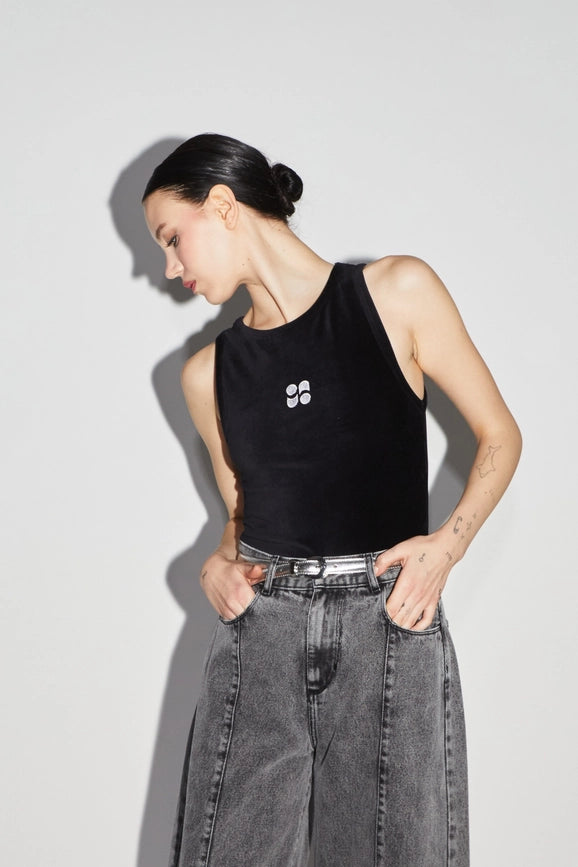 Milo Black Velvet Top-Top-IMPREVU-XS-Urbanheer