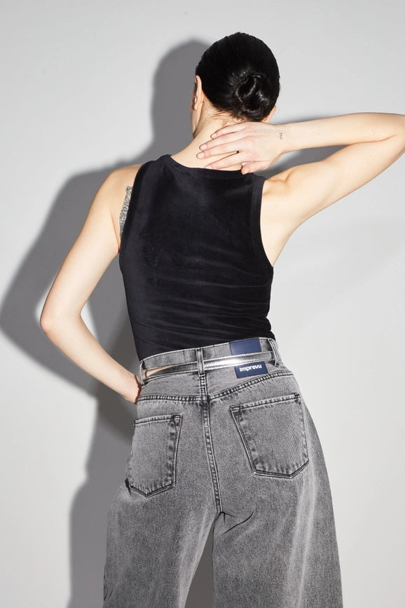 Milo Black Velvet Top-Top-IMPREVU-XS-Urbanheer