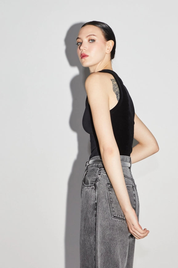 Milo Black Velvet Top-Top-IMPREVU-XS-Urbanheer