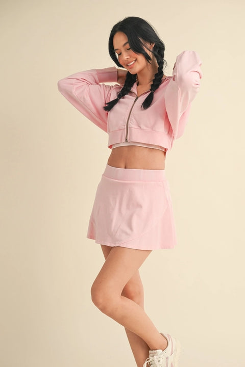 Mineral Wash Oversized Crop Hoodie Baby Pink-Hoodie-KIMBERLY C-S-Baby Pink-Urbanheer