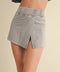 Mineral Wash Side Slit A-Line Skort Grey-Skort-KIMBERLY C-S-Grey-Urbanheer
