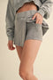 Mineral Wash Side Slit A-Line Skort Grey-Skort-KIMBERLY C-S-Grey-Urbanheer