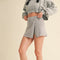 Mineral Wash Side Slit A-Line Skort Grey-Skort-KIMBERLY C-S-Grey-Urbanheer