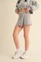 Mineral Wash Side Slit A-Line Skort Grey-Skort-KIMBERLY C-S-Grey-Urbanheer