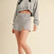 Mineral Wash Side Slit A-Line Skort Grey-Skort-KIMBERLY C-S-Grey-Urbanheer
