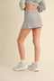 Mineral Wash Side Slit A-Line Skort Grey-Skort-KIMBERLY C-S-Grey-Urbanheer