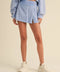 Mineral Wash Side Slit A-Line Skort Lavender Blue-Skort-KIMBERLY C-S-Lavender Blue-Urbanheer