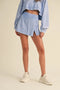 Mineral Wash Side Slit A-Line Skort Lavender Blue-Skort-KIMBERLY C-S-Lavender Blue-Urbanheer