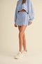 Mineral Wash Side Slit A-Line Skort Lavender Blue-Skort-KIMBERLY C-S-Lavender Blue-Urbanheer