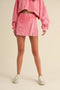 Mineral Wash Side Slit A-Line Skort Pink-Skort-KIMBERLY C-S-Pink-Urbanheer