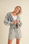 Mineral Wash Zip-Up Hoodie Gray-Hoodie-Kimberly C-S-Urbanheer