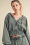 Mineral Wash Zip-Up Hoodie Sage-Hoodie-Kimberly C-S-Urbanheer