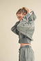 Mineral Wash Zip-Up Hoodie Sage-Hoodie-Kimberly C-S-Urbanheer