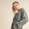 Mineral Wash Zip-Up Hoodie Sage-Hoodie-Kimberly C-S-Urbanheer
