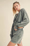 Mineral Wash Zip-Up Hoodie Sage-Hoodie-Kimberly C-S-Urbanheer