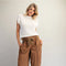 Mineral Washed Tied Cuffed Jogger Pants