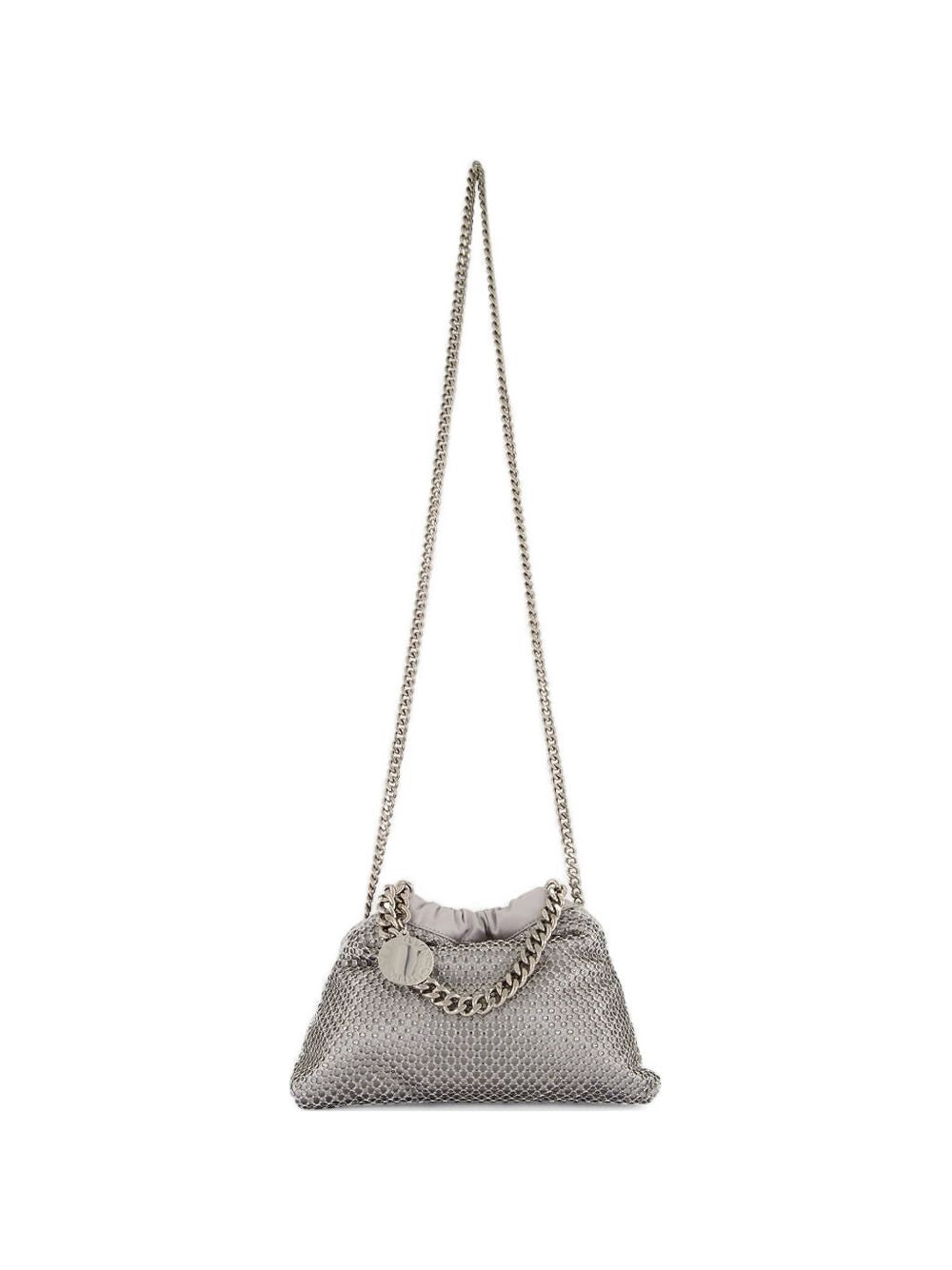 Mini Drawstring Tote with Silver Chain Detail