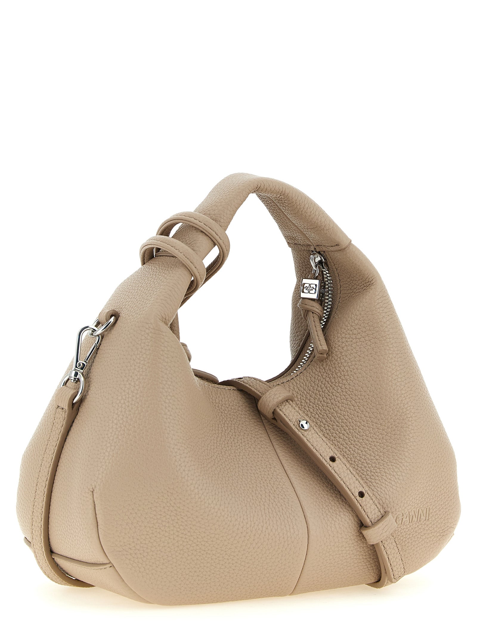 Mini Hammered Leather Hobo Bag for Everyday Use