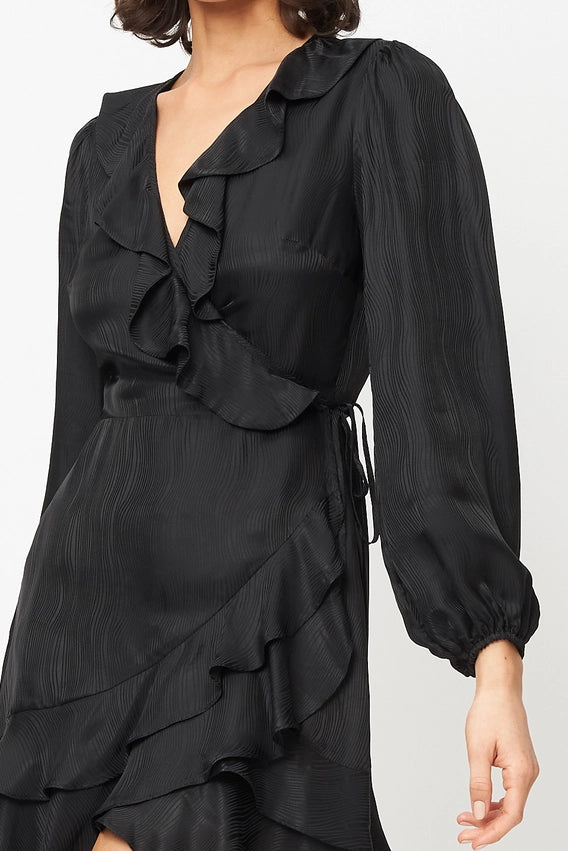 Mini Wrap Dress Black Zebra-Dress-Fresha London-XS-Urbanheer