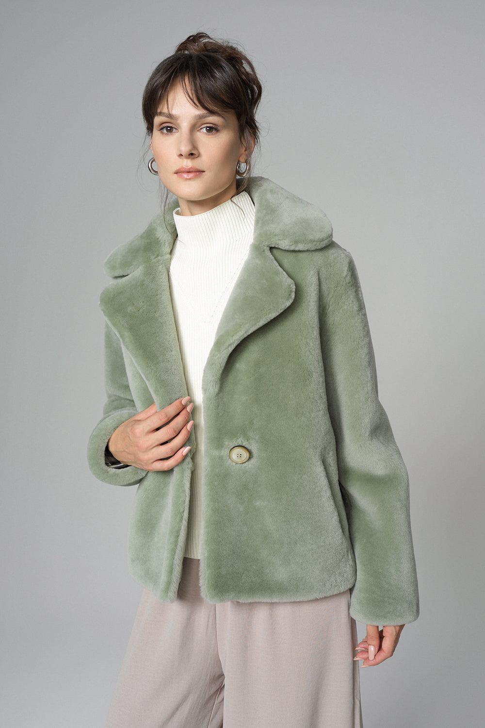 Mint Merino Sheepskin Fur Jacket-Fur Jackets-Buy Me Fur Ltd-Mint-XS-Genuine Merino Fur-Urbanheer