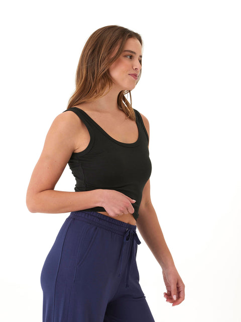 Mirabel Luxe Jersey Fitted Crop Tank