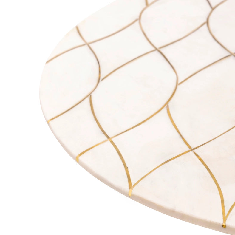 Miranda Marble Lazy Susan, 16"-Turn table-GAURI KOHLI-16.0" x 16.0" inches-Urbanheer