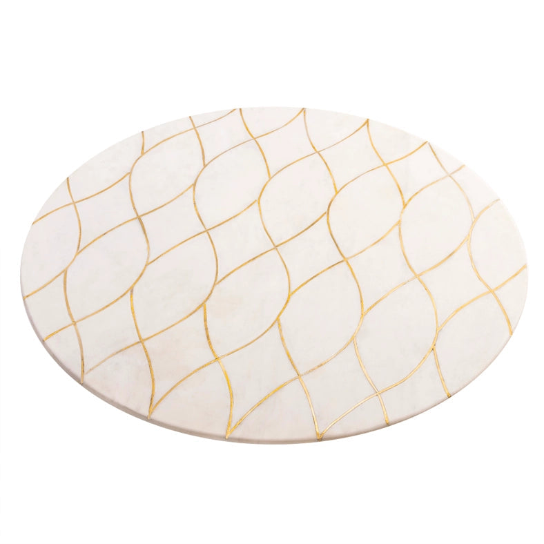 Miranda Marble Lazy Susan, 16"-Turn table-GAURI KOHLI-16.0" x 16.0" inches-Urbanheer