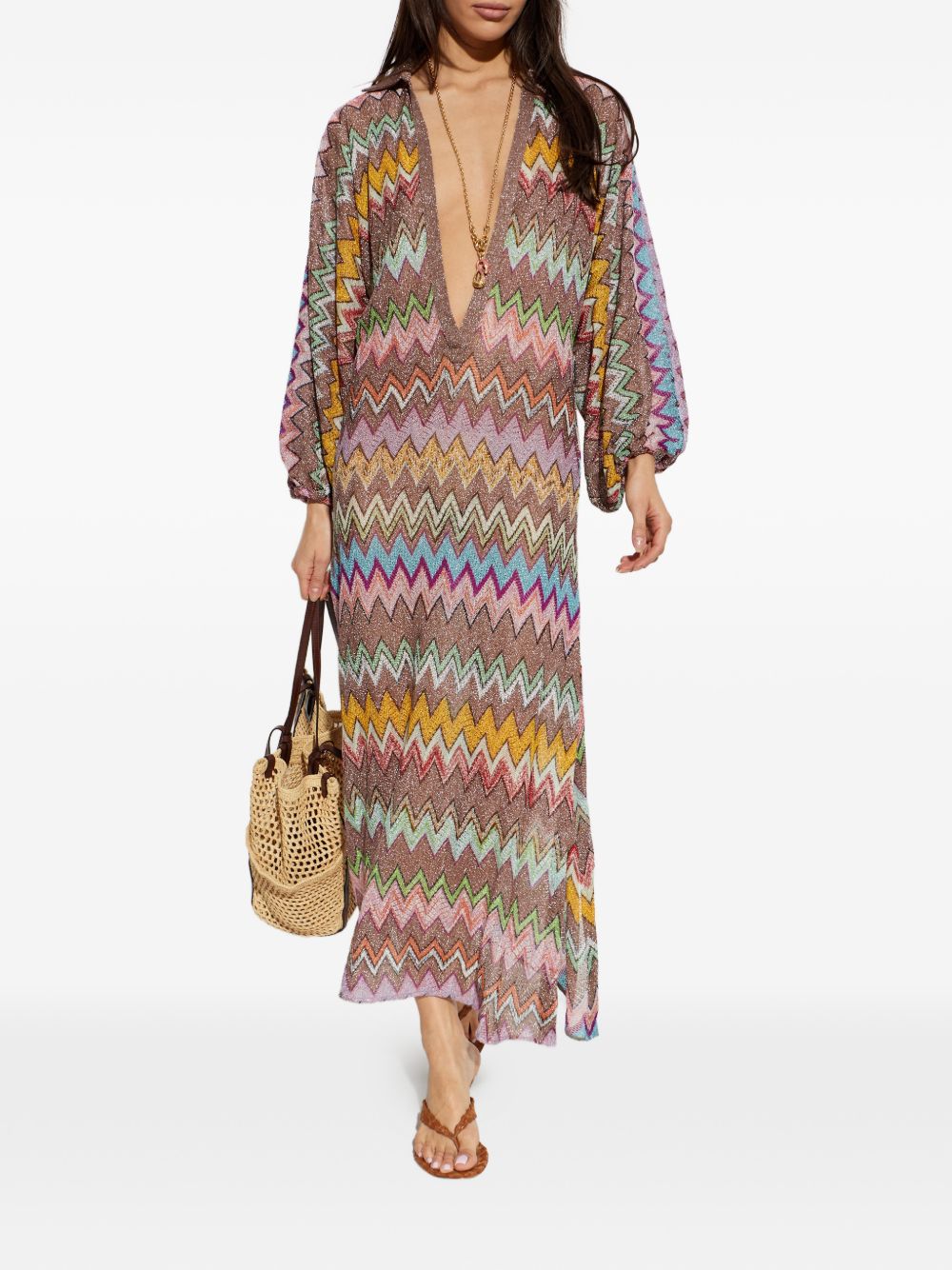 Missoni Beachwear Pre Zig zag long cover up