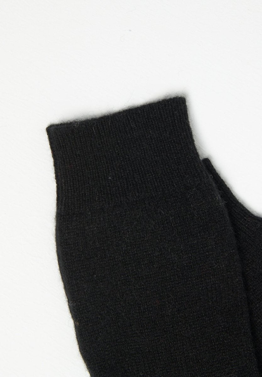 Mitaines unisex en cachemire noir - UNI 3-2