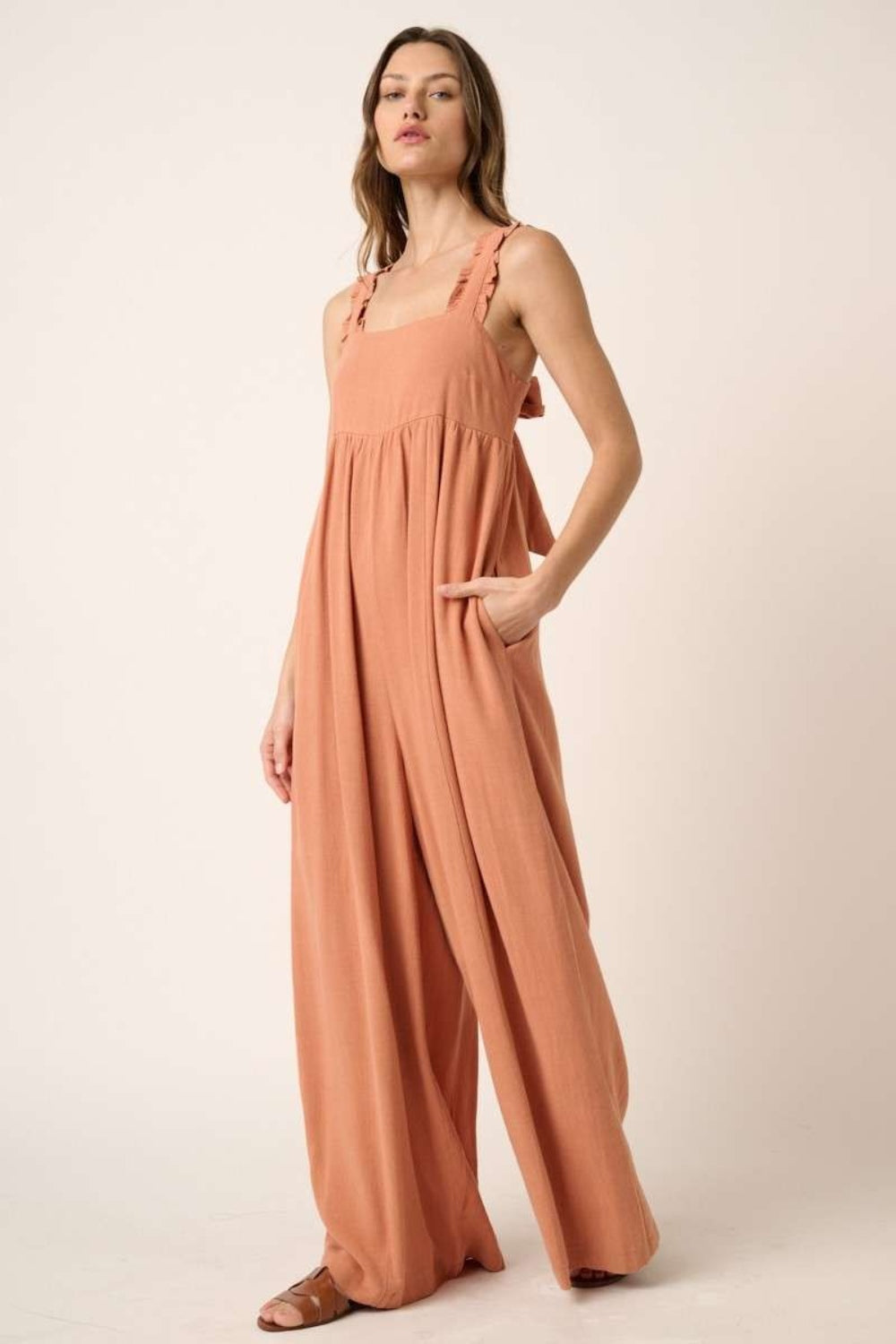 Mittoshop Sleeveless Wide Leg Jumpsuit-Street 360-Ginger-S-Urbanheer