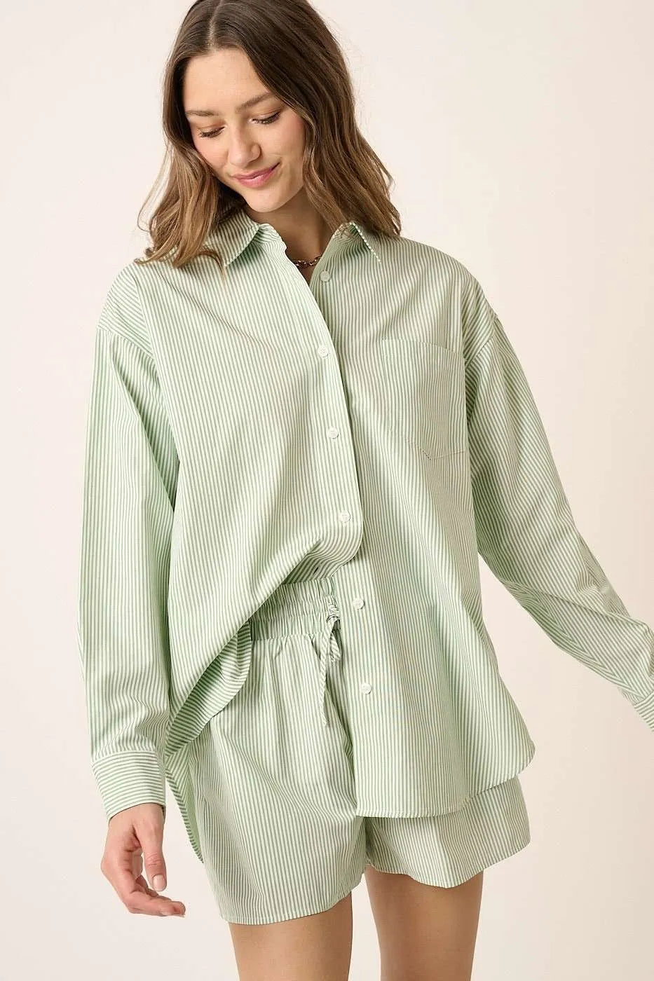 Mittoshop Striped Shirt and Shorts Set-Mittoshop-SAGE-S-Urbanheer