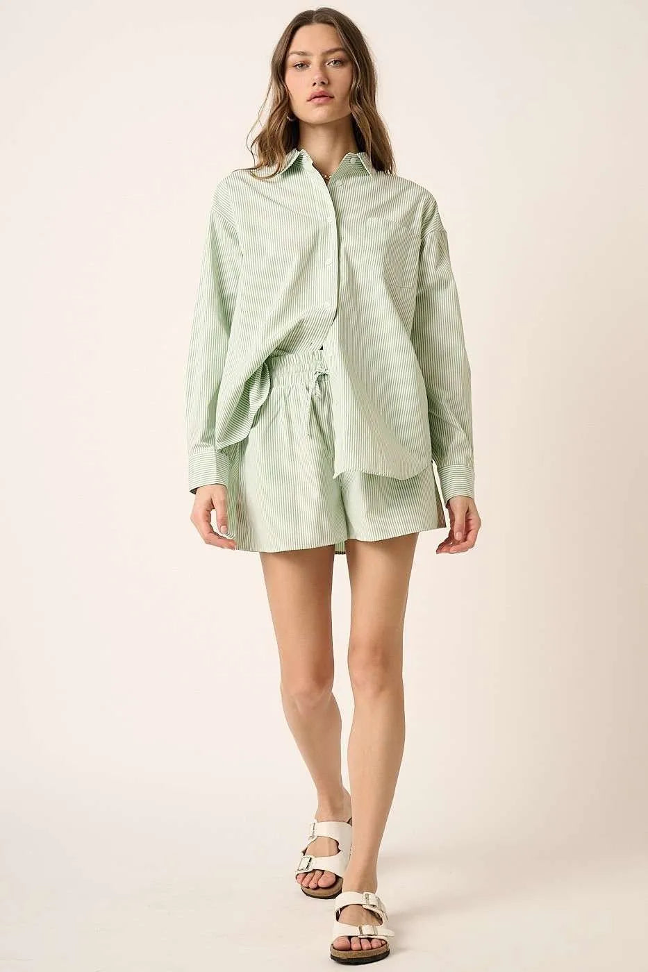 Mittoshop Striped Shirt and Shorts Set-Mittoshop-SAGE-S-Urbanheer