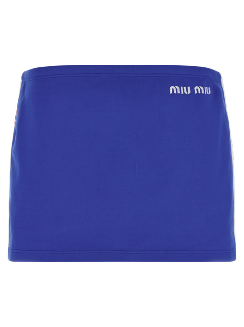 Miu Miu Logo Embroidery Skirt