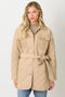 Mix Media Quilting Jacket - Latte