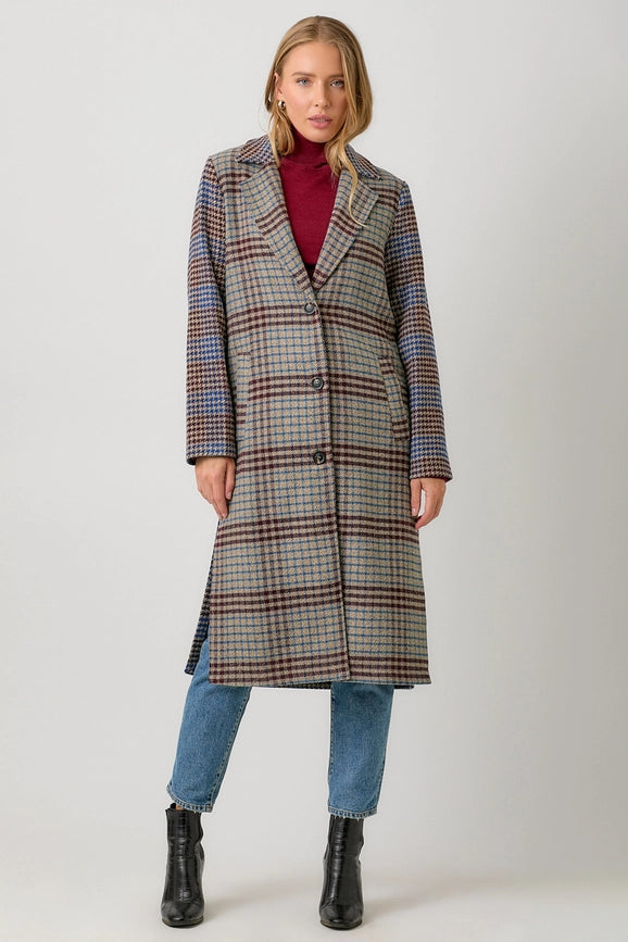 Mixed Media Long Coat Stone/Blue-Coat-Mystree-S-Urbanheer
