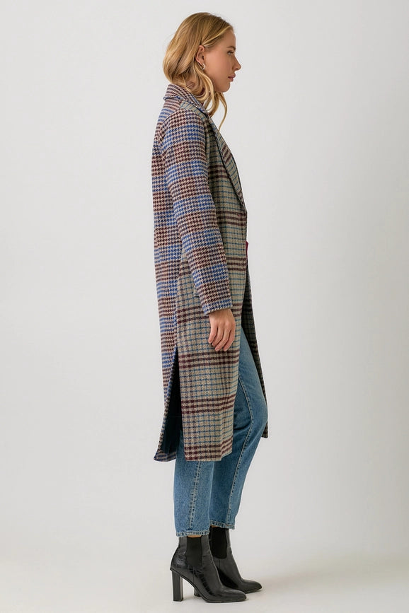 Mixed Media Long Coat Stone/Blue-Coat-Mystree-S-Urbanheer