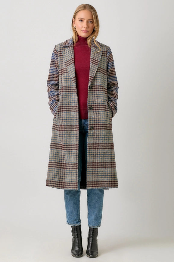 Mixed Media Long Coat Stone/Blue-Coat-Mystree-S-Urbanheer