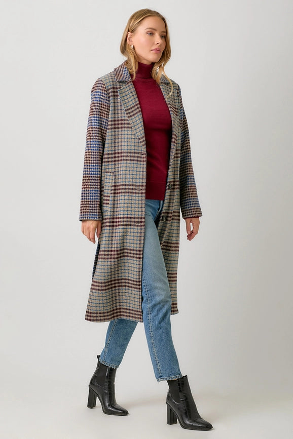 Mixed Media Long Coat Stone/Blue-Coat-Mystree-S-Urbanheer