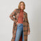 Mixed Media Long Coat Taupe/Pumpkin-Coat-Mystree-S-Urbanheer