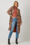 Mixed Media Long Coat Taupe/Pumpkin-Coat-Mystree-S-Urbanheer