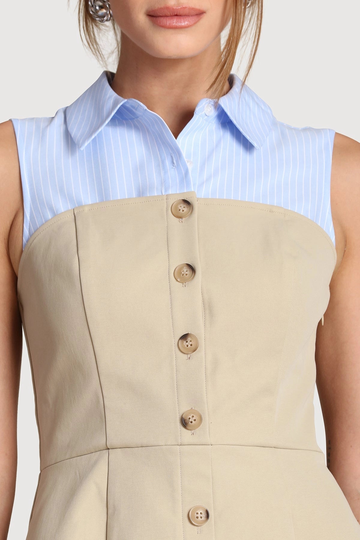 Mixed Media Mini Dress