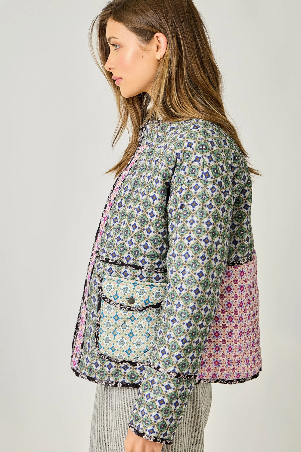 Mixed Media Quilted Jacket